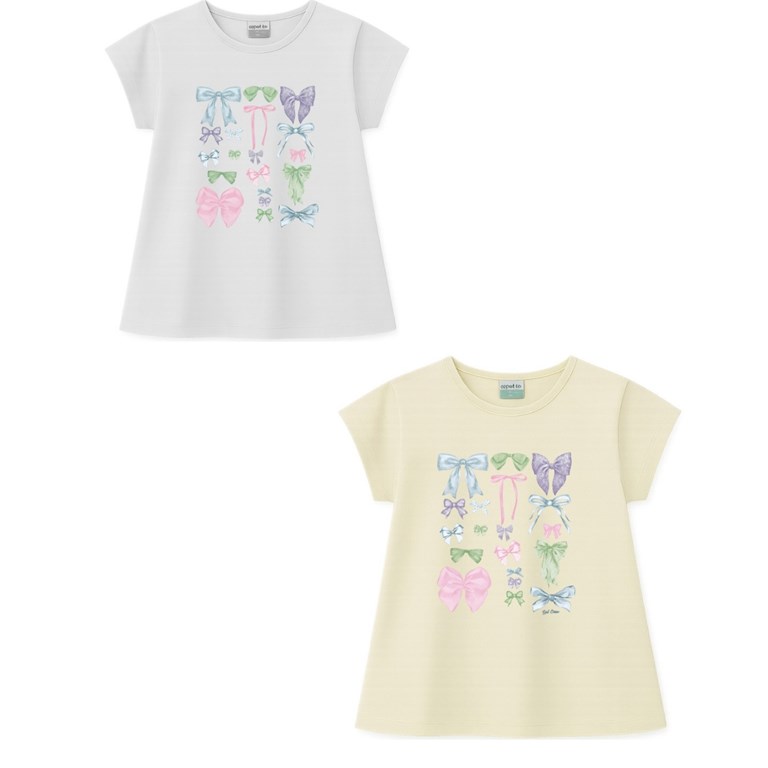 Remera junior nena c/estampa full 'moños'. gepetto