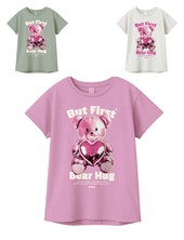 Remera junior nena oversize c/estampa 'oso metal'. gepetto