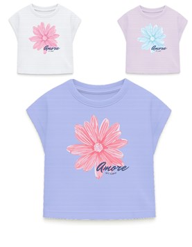 Remera junior nena sin mangas c/estampa 'florón'. gepetto