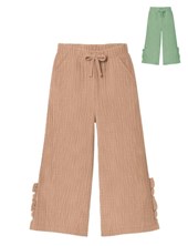Pantalon ancho para nena de bambula con bolsillos. gepetto