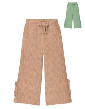 Pantalon ancho para nena de bambula con bolsillos. gepetto