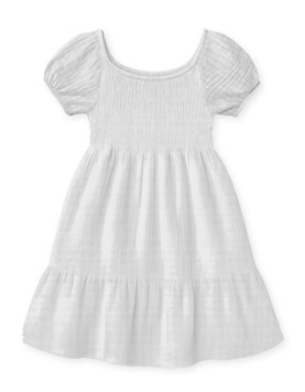 Vestido de nena en algodon tejido liso con escote amplio.Gepetto