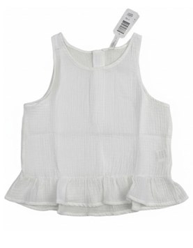 Musculosa de nena con volado en algodon.Gepetto