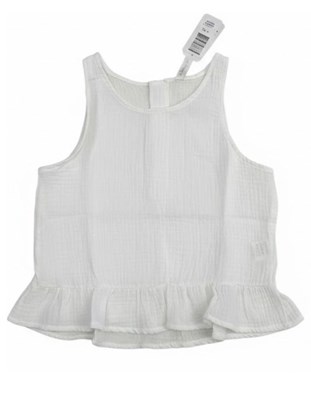 Musculosa de nena con volado en algodon.Gepetto