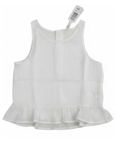 Musculosa de nena con volado en algodon.Gepetto