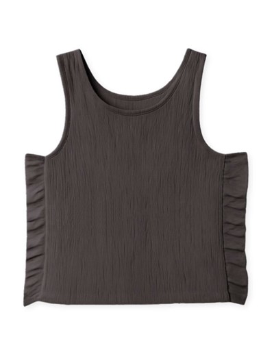 Musculosa de nena en bambula con volados.Gepetto