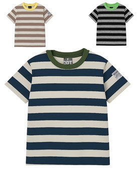 Remera junior varón rayada c/etiqueta bordada. gepetto