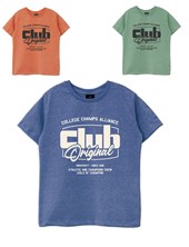 Remera jr varón jaspeada c/estampa 'club original' gepetto