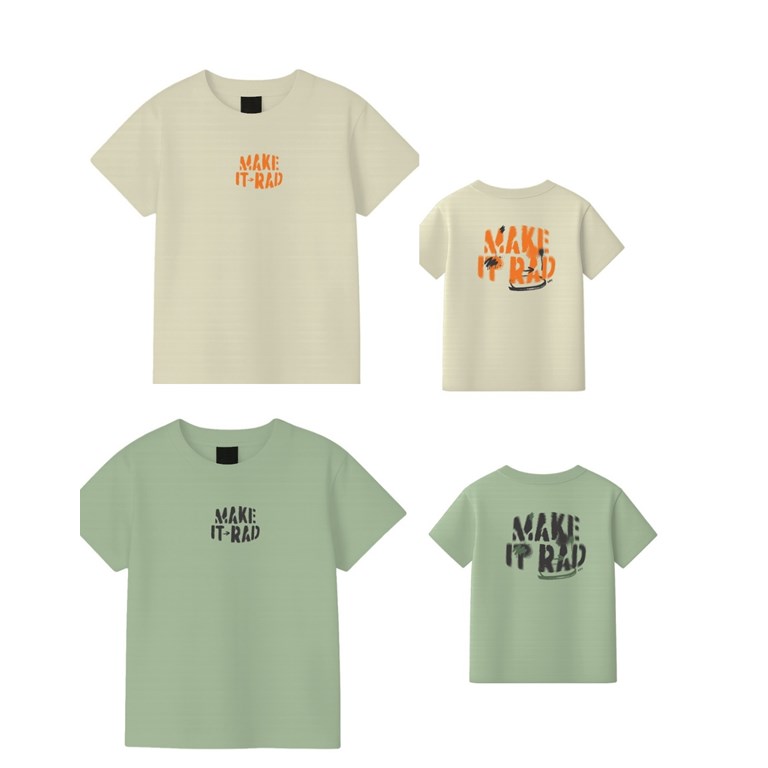 Remera junior varón c/estampa frente y espalda 'make it rad'. gepetto