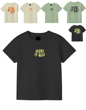 Remera junior varón c/estampa frente y espalda 'make it rad'. gepetto