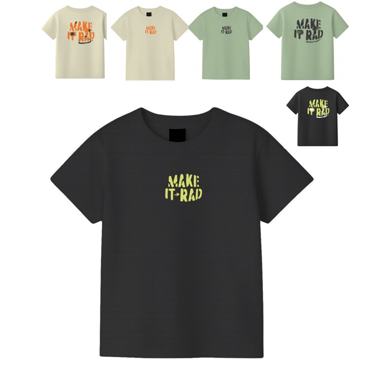 Remera junior varón c/estampa frente y espalda 'make it rad'. gepetto