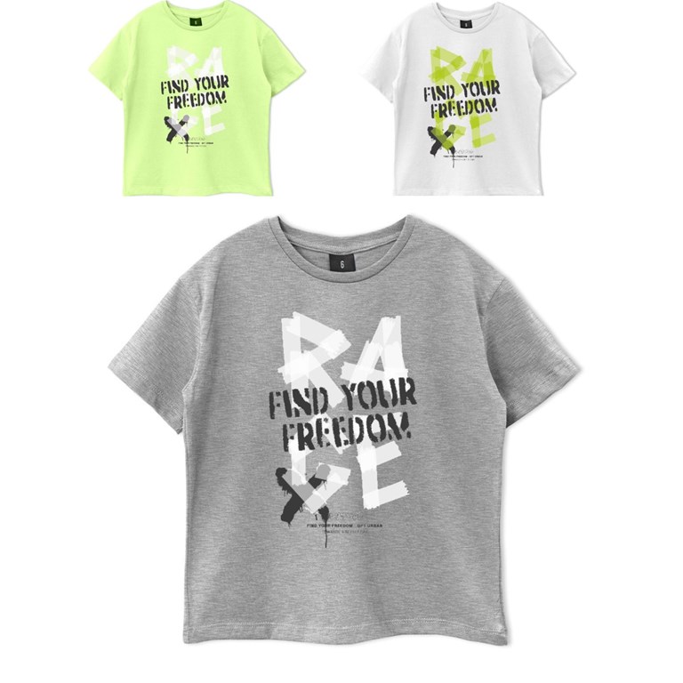 Remera junior varón oversize c/estampa 'find your freedom'. gepetto
