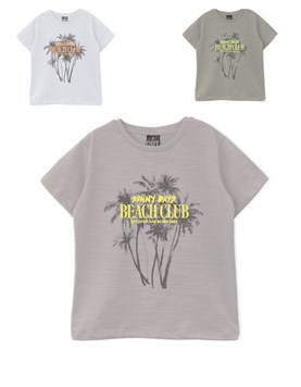 Remera junior varón flamé oversize c/estampa 'beach club'. gepetto