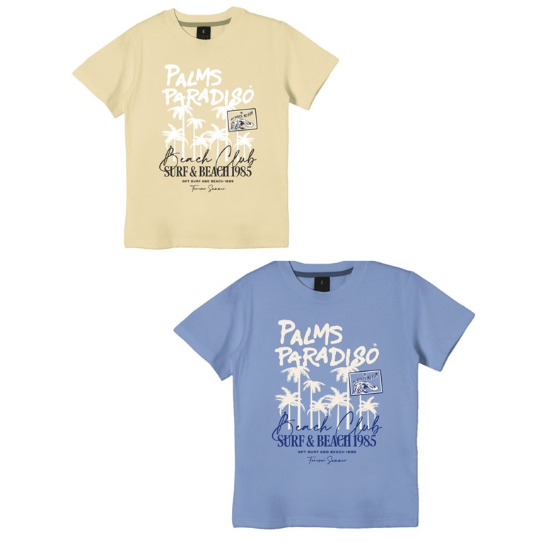 Remera junior varón c/estampa 'palms paradiso'. gepetto
