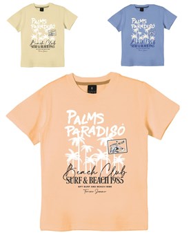 Remera junior varón c/estampa 'palms paradiso'. gepetto