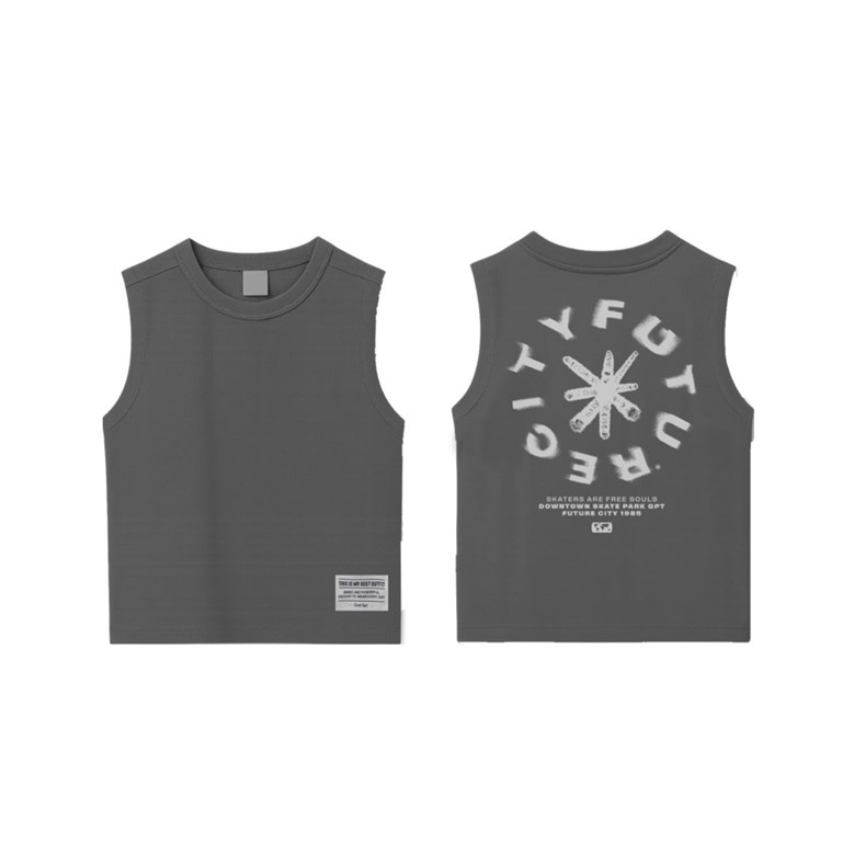 Musculosa junior varón c/estampa espalda 'future'. gepetto