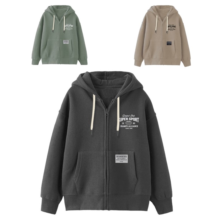 Campera junior varón rústico oversize c/logo y etiqueta. gepetto
