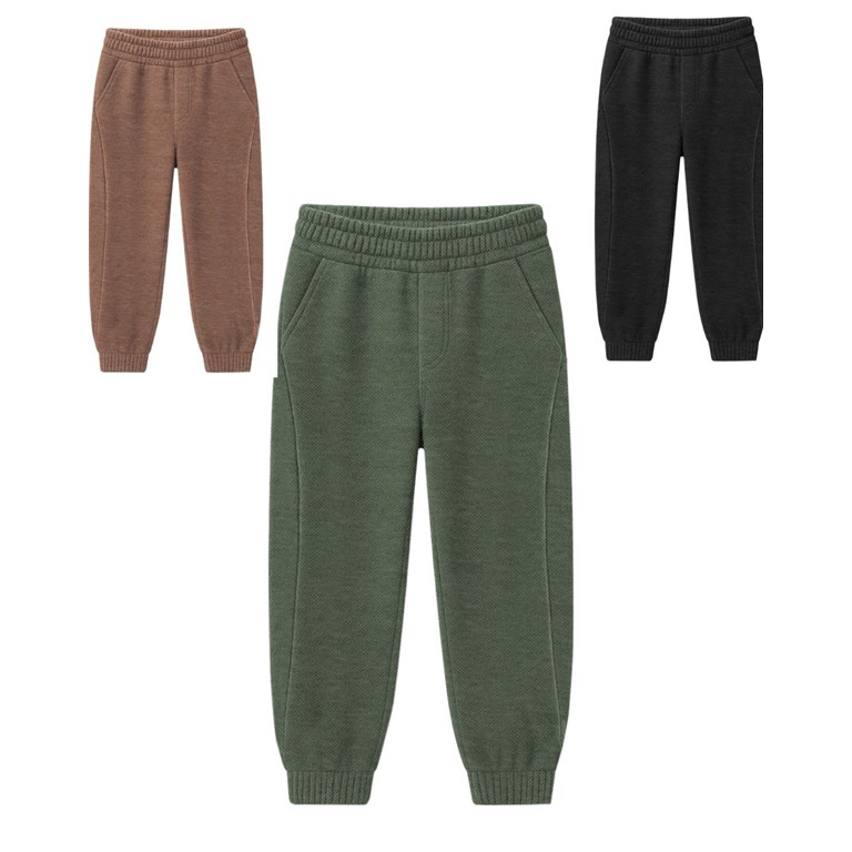 Jogger junior varón 'baggy' rústico piqué con etiqueta bordada. gepetto