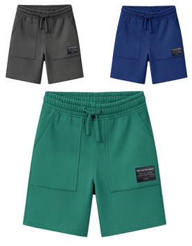 Bermuda junior varón rústico con bolsillos plaqué y etiqueta bordada gepetto