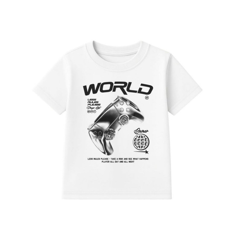 REMERA MANGA CORTA PARA NENE ESTAMPA JOYSTICK METAL. GEPETTO