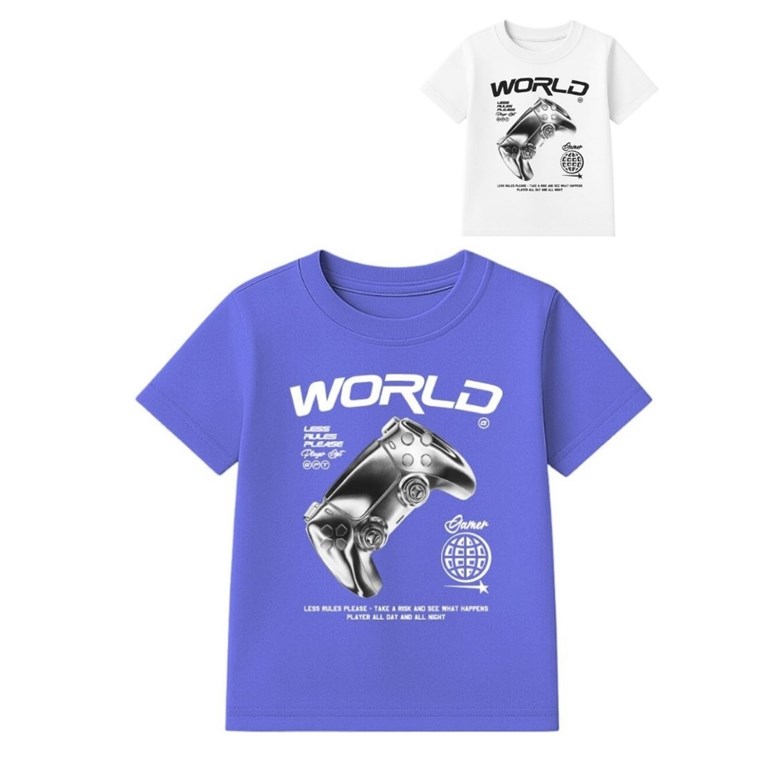 REMERA MANGA CORTA PARA NENE ESTAMPA JOYSTICK METAL. GEPETTO