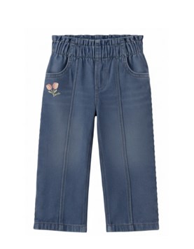 Jean beba nena recto con alforza y bordado.Gepetto