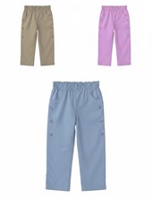 Pantalón beba nena color con florcitas bordadas.Gepetto