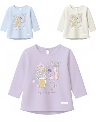 Remera beba nena c/estampa jardincito. Gepetto