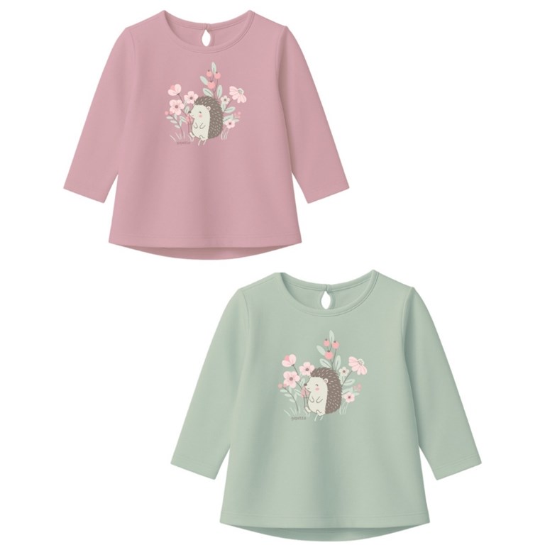 Remera beba nena con estampa puercoespín.Gepetto