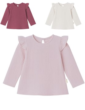 Remera beba nena bambula c/voladitos.Gepetto