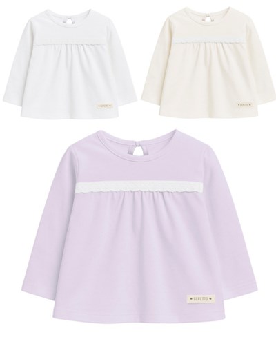 Remera beba nena c/puntillita.Gepetto