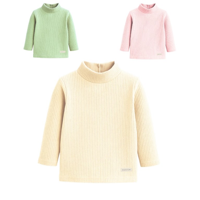 Media polera interlock canalé.Gepetto