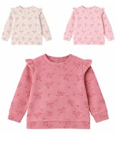 Buzo beba nena plush estampado florcitas con voladitos.Gepetto