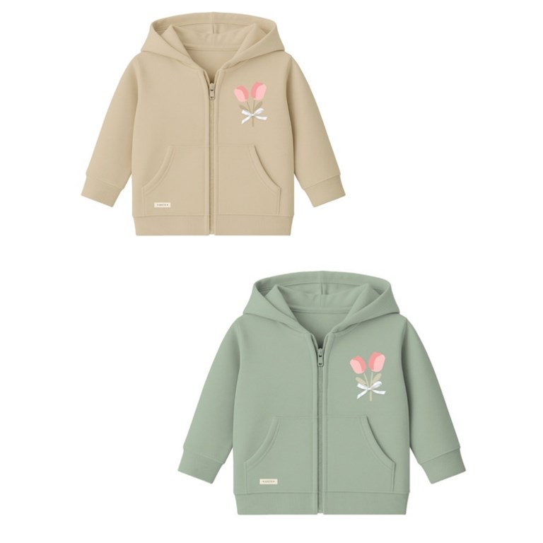 Campera beba nena con estampa y moñito.Gepetto