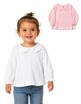 Remera bb nena bambula con cuellito baby. Gepetto