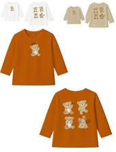 Remera bebe varón c/estampa frente y espalda ositos.Gepetto