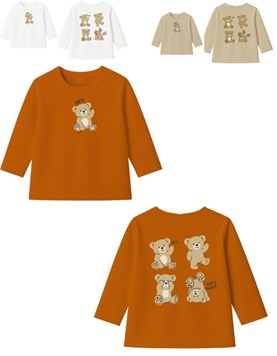 Remera bebe varón c/estampa frente y espalda ositos.Gepetto