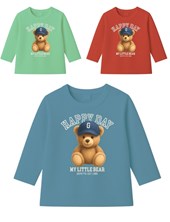 Remera bebe varón c/estampa osito cap dtf.Gepetto