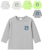 Remera bebe varón c/estampa frente y espalda dino.Gepetto