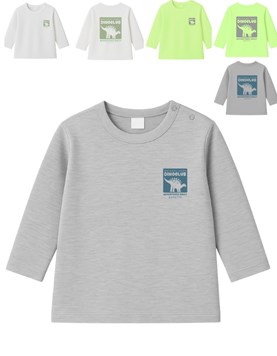 Remera bebe varón c/estampa frente y espalda dino.Gepetto