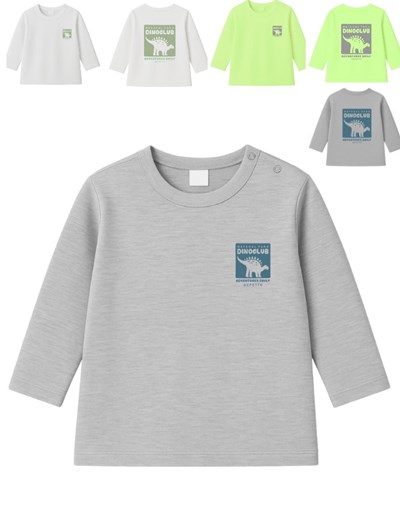 Remera bebe varón c/estampa frente y espalda dino.Gepetto