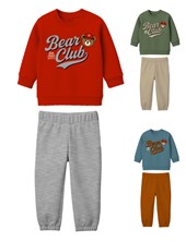 Conjunto  bebe varón c/estampa bear club.Gepetto