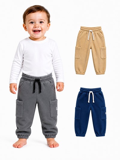 Jogger bebe varón polar microfibra cargo.Gepetto
