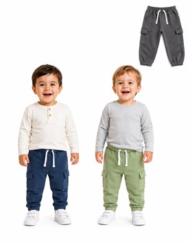 PANTALON JOGGER DE FRISA  CARGO PARA BEBE. GEPETTO
