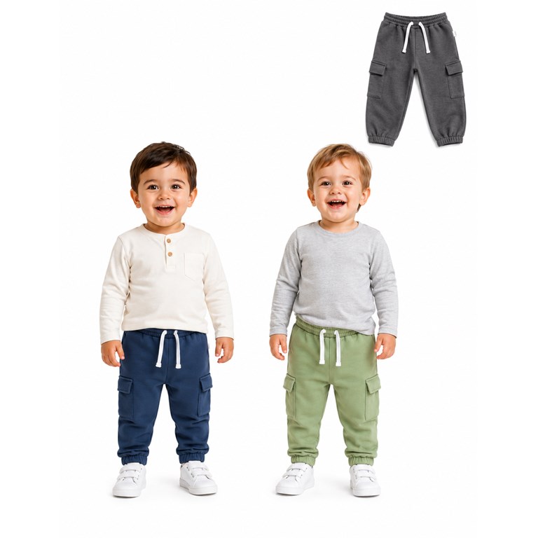 PANTALON JOGGER DE FRISA  CARGO PARA BEBE. GEPETTO