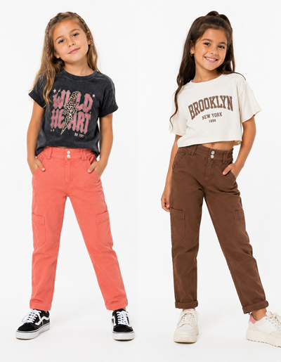Pantalón junior nena color cargo.Gepetto