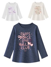 Remera junior nena flamé con estampa dance.Gepetto