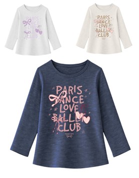 Remera junior nena flamé con estampa dance.Gepetto