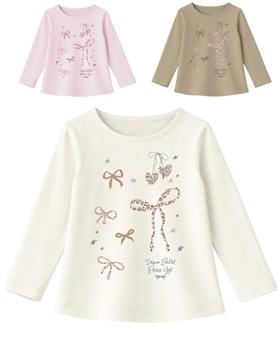 Remera junior nena c/on estampa moños animal.Gepetto