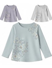 Remera junior nena con estampa full flores.Gepetto